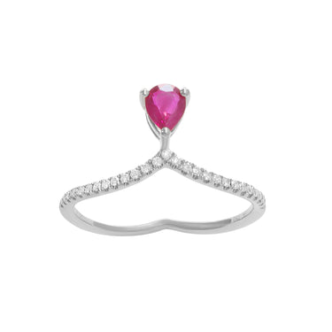 18K White Gold 0.36ct Ruby and Diamond Ring - 20718190 - H&H Jewellery Pty Ltd