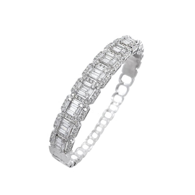 18K White Gold Tdw. 3.4ct Diamond Bangle | Diamond Tennis Bracelet Melbourne | Diamond Tennis Bracelet Australia | H&H Jewellery
