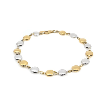9K Yellow and White Cushion Shape Gold Bracelet | Gold Bracelet Melbourne | Gold Bracelet Australia | H&H Jewellery