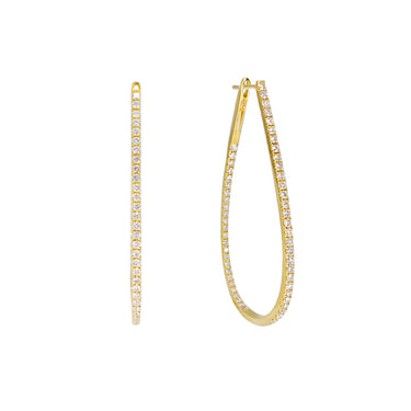 18 Yellow Gold Tdw. 1.85ct Diamond Earrings | Gold Hoop Earrings Melbourne | Gold Hoop Earrings Australia | H&H Jewellery