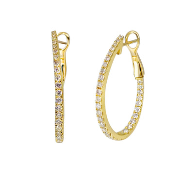 18K Yellow Gold Tdw. 1.12ct Diamond Earrings | Gold Hoop Earrings Melbourne | Gold Hoop Earrings Australia | H&H Jewellery
