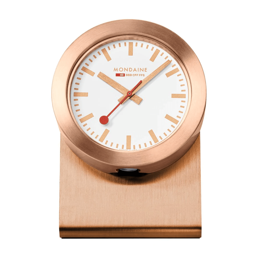 Mondaine Official Swiss Railways Magnetic Desk Clock Rose Gold