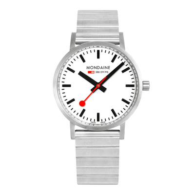 Mondaine - Official Classic 40mm Silver Stainless Steel Watch A660.30360.16SBJ - H&H Jewellery Pty Ltd