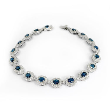 18K Gold 4.53ct Sapphire & Diamond Bracelet | Diamond Tennis Bracelet Melbourne | Diamond Tennis Bracelet Australia | H&H Jewellery