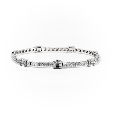 18K White Gold Tdw. 4.17ct Diamond Tennis Bracelet | Gold and Diamond Tennis Bracelet Melbourne | Gold and Diamond Tennis Bracelet Australia | H&H Jewellery