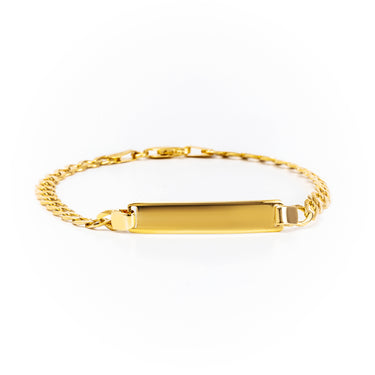 9K Yellow Gold Italian made Curb I.D Bracelet | Cuban Link Gold Bracelets Melbourne | Cuban Link Gold Bracelets Australia | H&H Jewellery