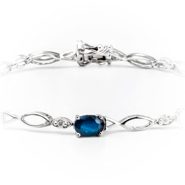 9K White Gold 2.70ct Sapphire & Diamond Bracelet | Diamond Tennis Bracelet Melbourne | Diamond Tennis Bracelet Australia | H&H Jewellery