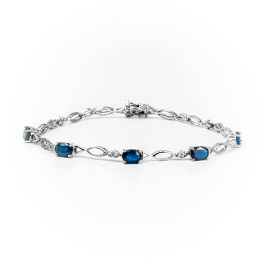 9K White Gold 2.70ct Sapphire & Diamond Bracelet | Diamond Tennis Bracelet Melbourne | Diamond Tennis Bracelet Australia | H&H Jewellery