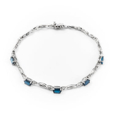 9K White Gold 2.70ct Sapphire & Diamond Bracelet | Diamond Tennis Bracelet Melbourne | Diamond Tennis Bracelet Australia | H&H Jewellery