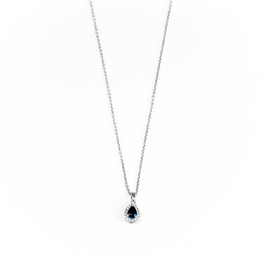 18K White Gold 0.56ct Sapphire and Diamond Pendant | Sapphire Necklaces & Pendants Melbourne | Sapphire Necklaces & Pendants Australia | H&H Jewellery