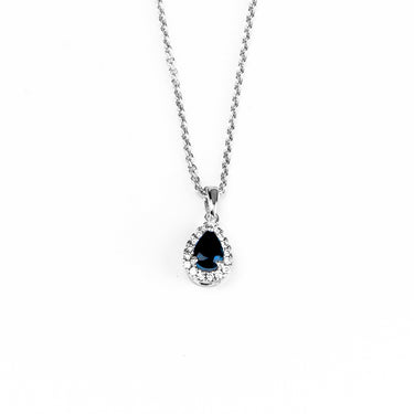 18K White Gold 0.56ct Sapphire and Diamond Pendant | Sapphire Necklaces & Pendants Melbourne | Sapphire Necklaces & Pendants Australia | H&H Jewellery