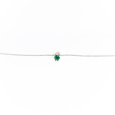 18K White Gold 0.30ct Emerald and Diamond Necklace | Emerald Engagement Rings Melbourne | Emerald Engagement Rings Australia | H&H Jewellery