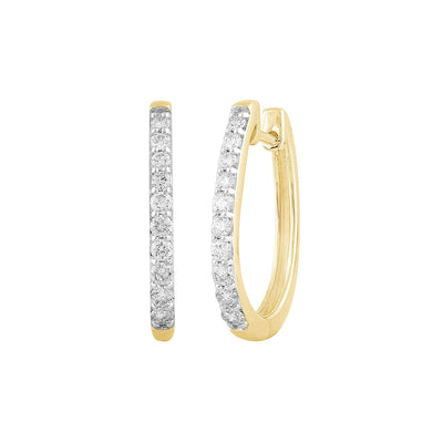 9K Yellow Gold Tdw. 0.50ct Diamond Huggie Earrings - 20695651 - H&H Jewellery Pty Ltd