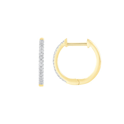 9K Yellow Gold Tdw. 0.08ct Diamond Huggie Earrings - 20717476 - H&H Jewellery Pty Ltd