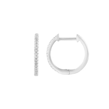9K White Gold Tdw. 0.08ct Diamond Huggie Earrings - 20717469 - H&H Jewellery Pty Ltd