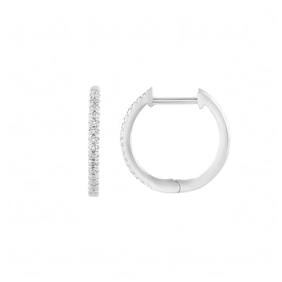 9K White Gold Tdw. 0.08ct Diamond Huggie Earrings - 20717469 - H&H Jewellery Pty Ltd