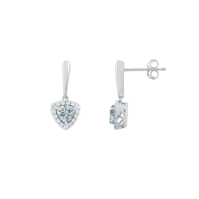 Buy Aquamarine and Diamond Earrings Melbourne | Aquamarine Jewellery Australia  | H&H Jewellery