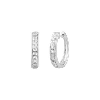 9K White Gold Tdw. 0.53ct Diamond Huggie Earrings - 20717506 - H&H Jewellery Pty Ltd