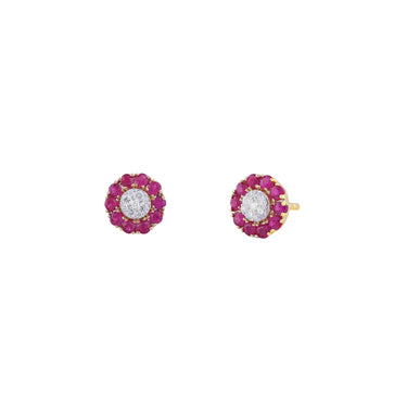 9K Yellow Gold 0.10ct Ruby and Diamond Earrings - 20695859 - H&H Jewellery Pty Ltd