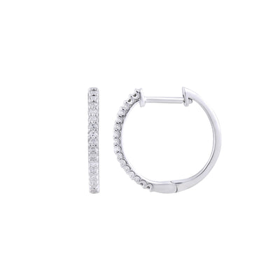 9K White Gold Tdw. 0.10ct Diamond Huggies Earrings - 20717353 - H&H Jewellery Pty Ltd