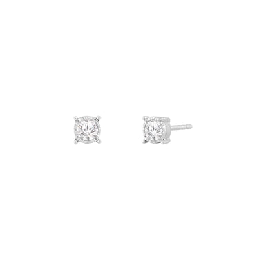 9K White Gold Tdw. 0.10ct Diamond Stud Earrings - 20695491 - H&H Jewellery Pty Ltd