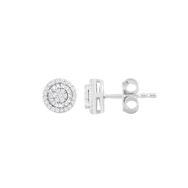 9K White Gold Tdw. 0.10ct Diamond Stud Earring - 20695880 - H&H Jewellery Pty Ltd