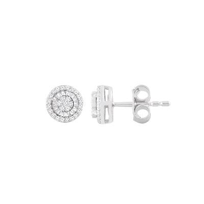 9K White Gold Tdw. 0.10ct Diamond Stud Earring - 20695880 - H&H Jewellery Pty Ltd