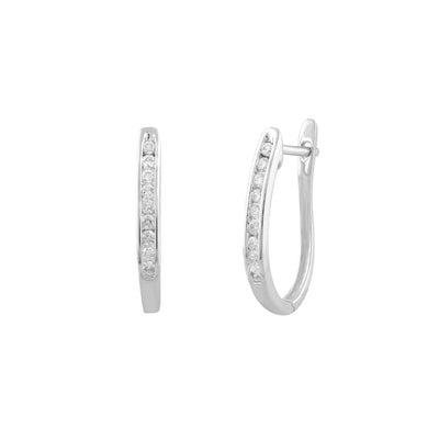 9K White Gold Tdw. 0.17ct Diamond Huggies Earrings - 20695927 - H&H Jewellery Pty Ltd