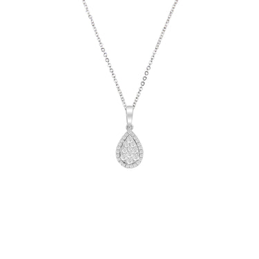 9K White Gold With Diamond Pendant | White Gold Jewellery Melbourne | White Gold Jewellery Australia | H&H Jewellery