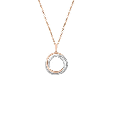 9K Rose and White Gold Tdw. 0.16ct Diamond Pendant - 20696009 - H&H Jewellery Pty Ltd
