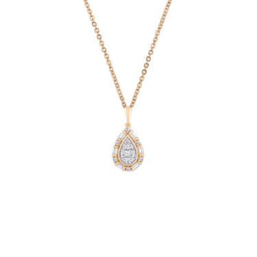 9K Rose and White Gold Tdw. 0.25ct Diamond Pendant - 20696016 - H&H Jewellery Pty Ltd