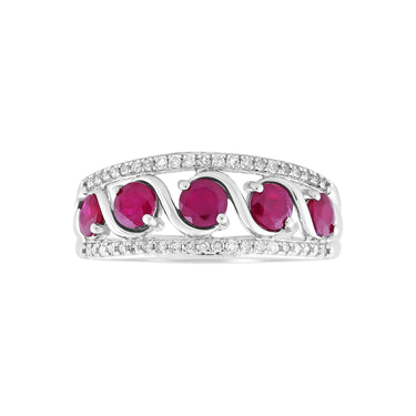 9K White Gold Ruby and Diamond Ring - 20713959 - H&H Jewellery Pty Ltd