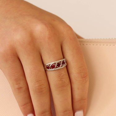 9K White Gold Ruby and Diamond Ring - 20713959 - H&H Jewellery Pty Ltd