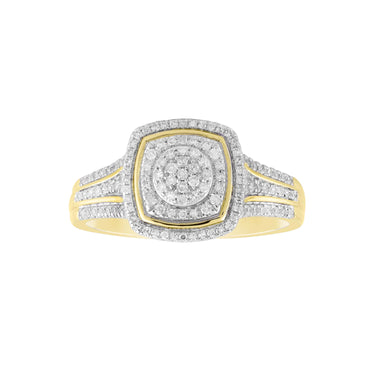 9K Yellow Gold Tdw. 0.35ct Diamond Cluster Ring - 20713683 - H&H Jewellery Pty Ltd