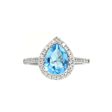 18K White Gold 2.00ct Blue Topaz and Diamond Ring - 20690809 - H&H Jewellery Pty Ltd