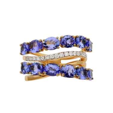18K Rose Gold 4.12ct Tanzanite And Diamond Ring - 20560126 - H&H Jewellery Pty Ltd