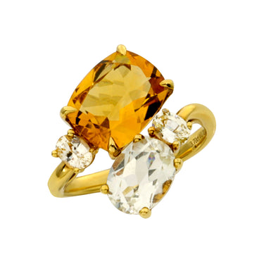18K Yellow Gold 2.47ct Citrine And Gemstones Ring - 20636920 - H&H Jewellery Pty Ltd