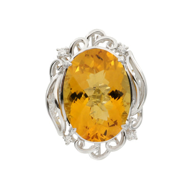 18K White Gold 10.88ct Citrine and Diamond Ring - 20477233 - H&H Jewellery Pty Ltd