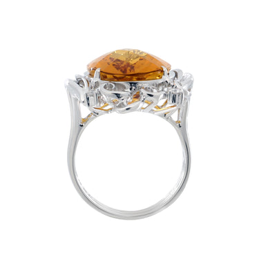 18K White Gold 10.88ct Citrine and Diamond Ring - 20477233 - H&H Jewellery Pty Ltd