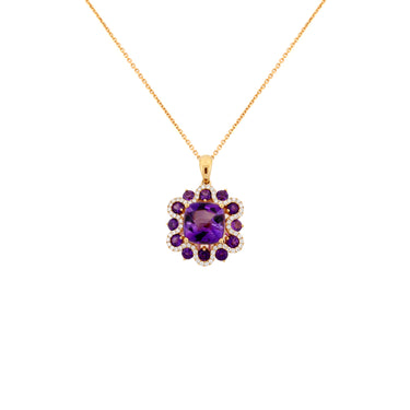 18K Rose Gold Amethyst And Diamond Pendant - 20722005 - H&H Jewellery Pty Ltd