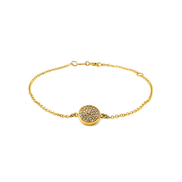 9K Gold Cubic Zirconia Disc Bracelet | Gold and Diamond Bracelet Melbourne | Gold and Diamond Bracelet Australia | H&H Jewellery