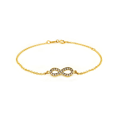 9K Gold Cubic Zirconia Infinity Bracelet | Gold and Diamond Bracelet Melbourne | Gold and Diamond Bracelet Australia | H&H Jewellery