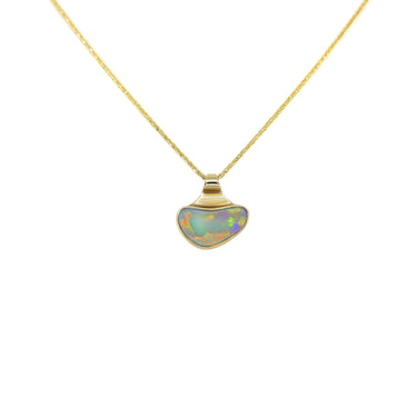 9K Yellow Gold Solid White Opal Pendant | Opal Jewellery Australia | Opal Necklaces & Pendant Melbourne | H&H Jewellery