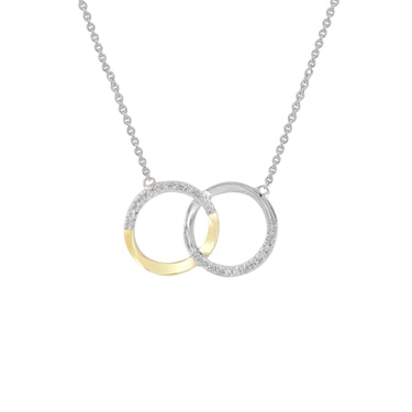 9K White and Yello Gold Tdw. 0.10ct Diamond Pendant - 20705015 - H&H Jewellery Pty Ltd