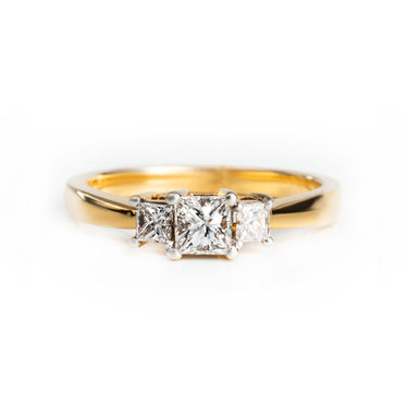 18K Yellow Gold Tdw 0.8CT Diamond Engagement Triolgy Ring | Diamond Rings Melbourne | Engagement Rings Melbourne | Wedding Rings Melbourne | H&H Jewellery