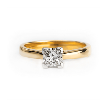 18K Yellow and White Gold 0.50ct Solitaire Diamond Engagement Ring | Diamond Rings Melbourne | Engagement Rings Melbourne | Wedding Rings Melbourne | H&H Jewellery
