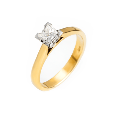 18K Yellow and White Gold 0.50ct Solitaire Diamond Engagement Ring | Diamond Rings Melbourne | Engagement Rings Melbourne | Wedding Rings Melbourne | H&H Jewellery