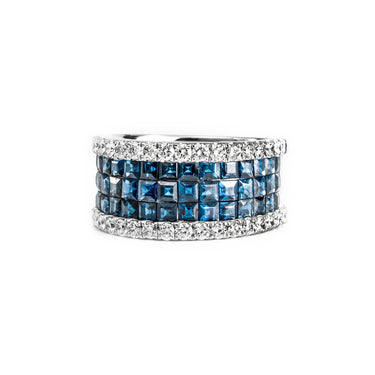 18K White Gold 3.85ct Sapphire and Diamond Ring - 20683061 - H&H Jewellery Pty Ltd
