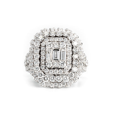 18K White Gold Tdw. 2.66ct Diamond Ring | White Gold Diamond Rings Melbourne | White Gold Diamond Engagement Rings Melbourne | White Gold Diamond Wedding Rings Melbourne | H&H Jewellery