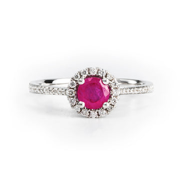 18K White Gold 0.74ct Ruby and Diamond Engagement Ring | Amethyst Engagement Rings Melbourne | Engagement Rings Melbourne | Wedding Rings Melbourne | H&H Jewellery